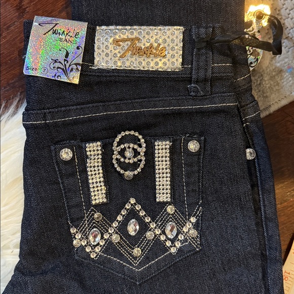 Black Blue Jean's with Rhinestone size 7 - Picture 9 of 9
